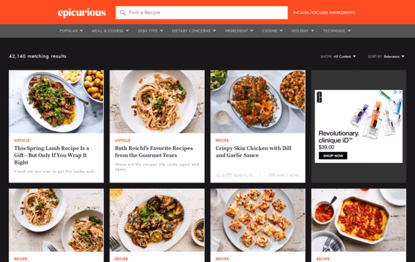 Epicurious.com Web Design