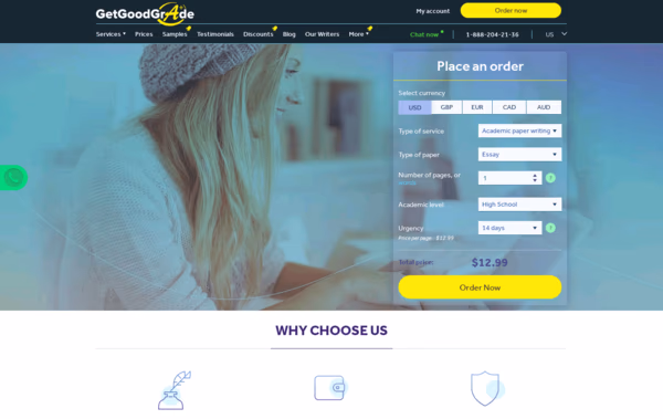 Getgoodgrade.com Web Design