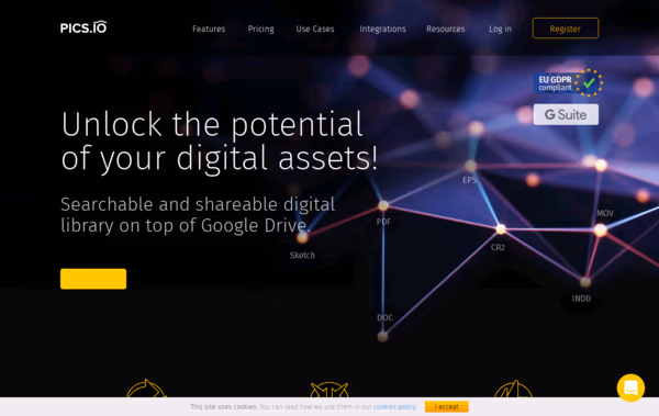  Pics.io media asset management Web Design