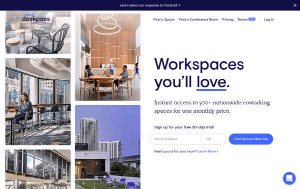 Deskpass Coworking & Shared Office Web Design