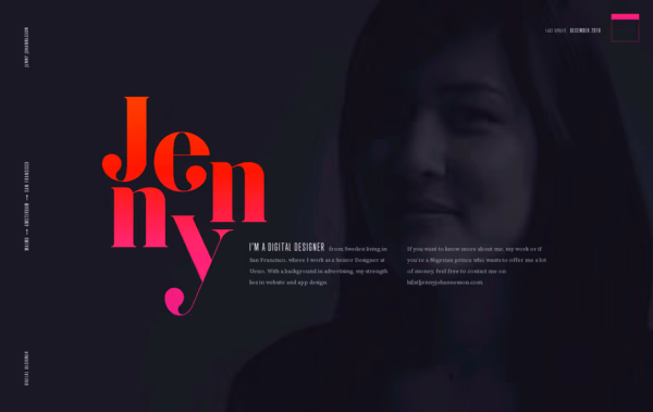 Jenny Johannesson Digital Designer Web Design
