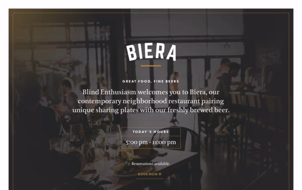 Biera Edmonton Restaurant Web Design