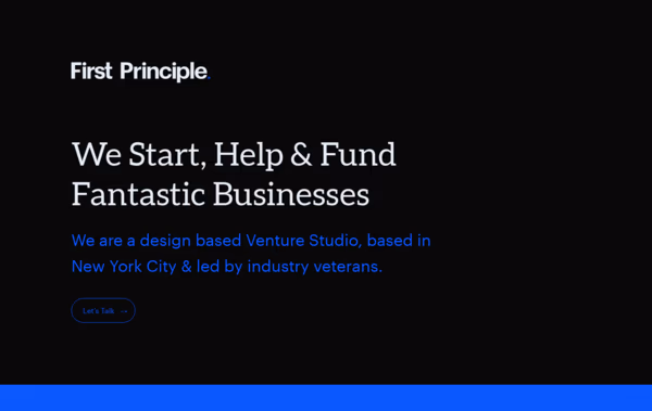 First Principle. Web Design