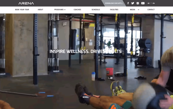 Arena Fitness Center Web Design