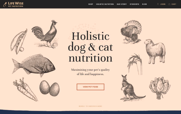  LifeWise pet food Australia, natural dog and cat food Web Design