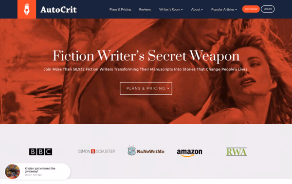 AutoCrit Book Writing Software Web Design