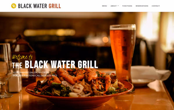 Black Water Grill website Web Design