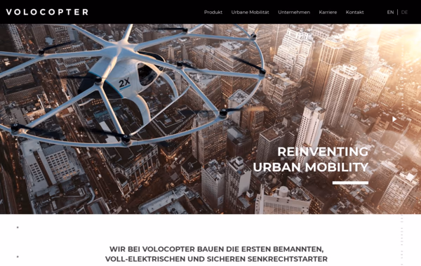 Volocopter Web Design