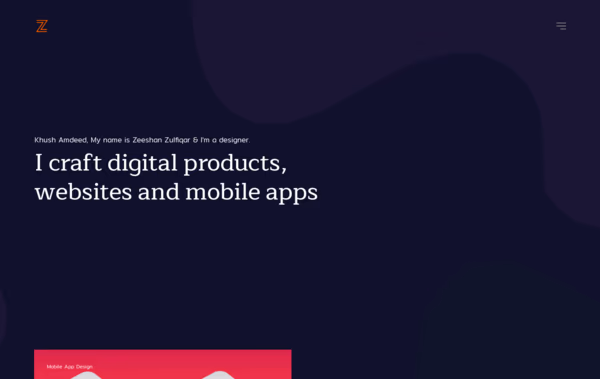 Zeeshan Zulfiqar UI / UX Designer Web Design