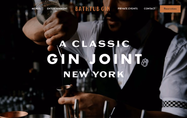 Bathtub Gin Web Design
