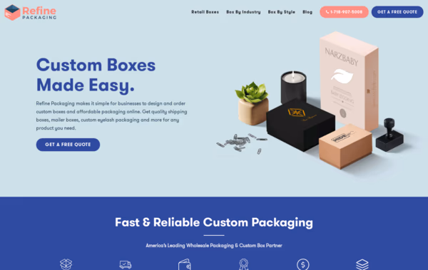 Refine Packaging Web Design