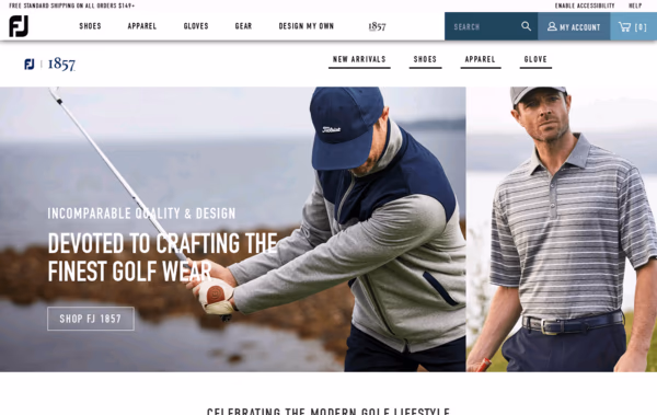 FJ 1857 Golf Shop Web Design
