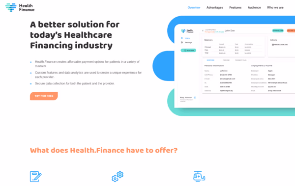 Health Finance Web Design