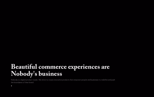 Nobody - Digital Product Studio Web Design