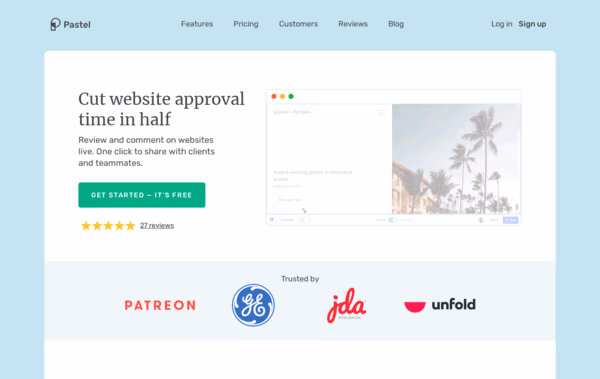 Pastel website feedback tool Web Design