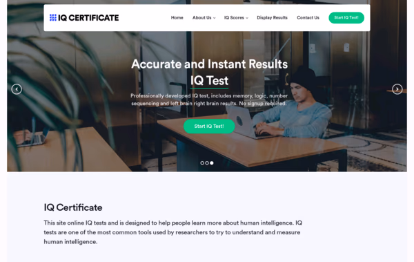 IQ Certificate Web Design