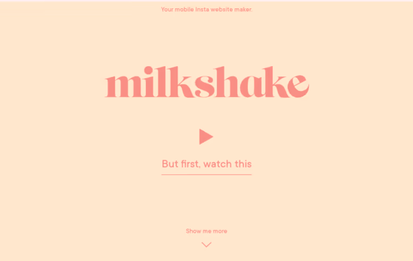 Milkshake App Web Design