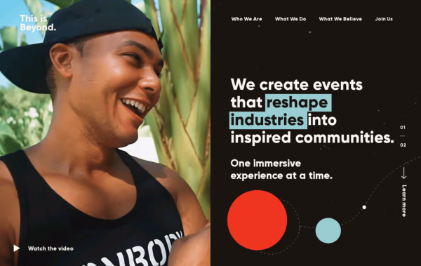 This is Beyond Events Company Web Design