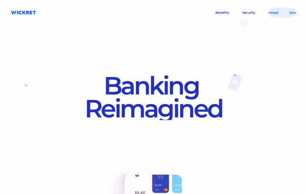 Wickret Digital Banking Web Design