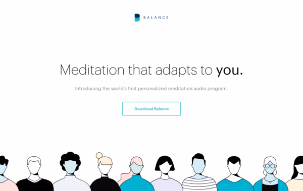 Balance Personalized Meditation App Web Design