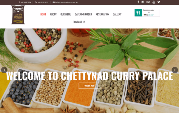 Chettinad Curry Restaurant Web Design