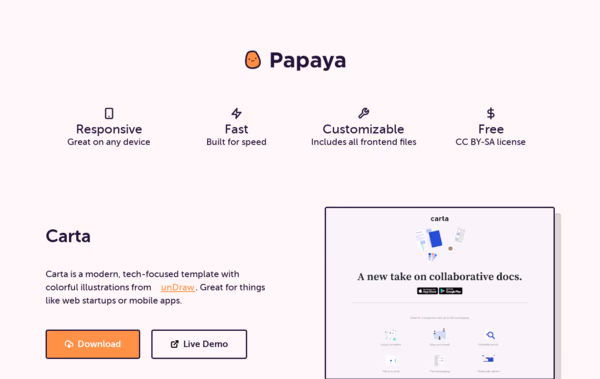 Papaya Landing Pages Web Design