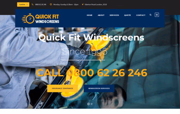 QuickFit Windscreens Web Design