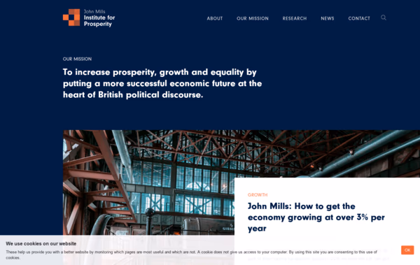 The John Mills Institute for Prosperity Web Design
