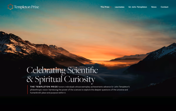 The Templeton Prize Web Design