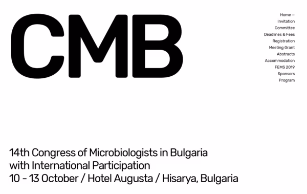14th Congress of Microbiologists in Bulgaria Web Design