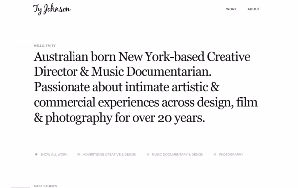 Ty Johnson Portfolio Web Design