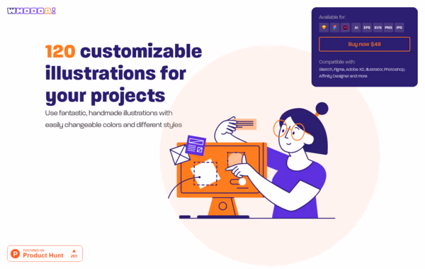 Whoooa Illustrations Web Design