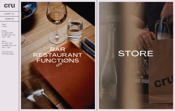 Cru Bar Web Design