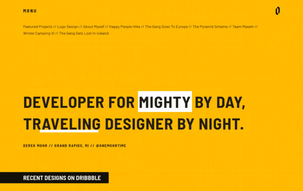 Derek Mohr Porftolio Web Design