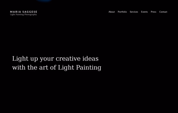 Maria Saggese Light Painting Photography Web Design