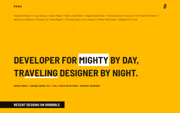 Derek Mohr: Designer + Developer Web Design