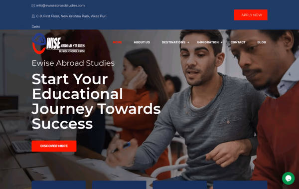 Ewise Abroad Studies Web Design