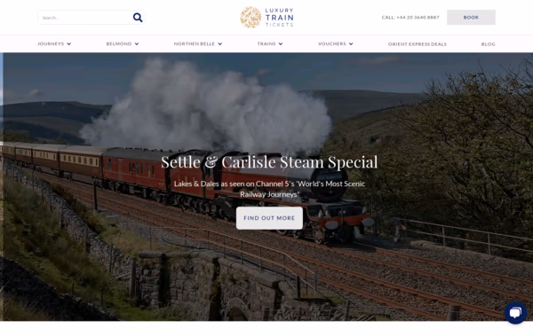 Luxury Train Tickets Web Design