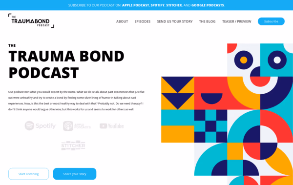 The Trauma Bond Podcast Web Design