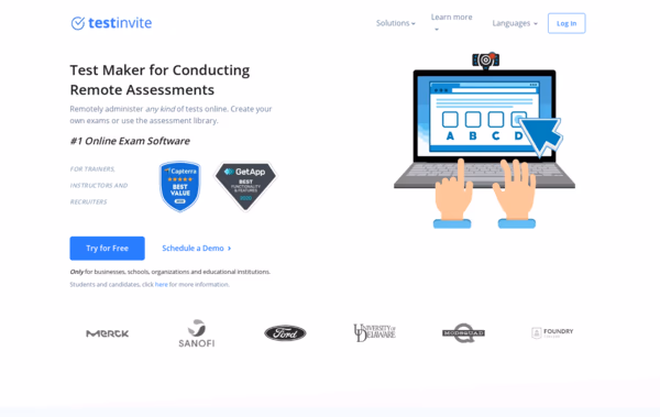 TestInvite Web Design