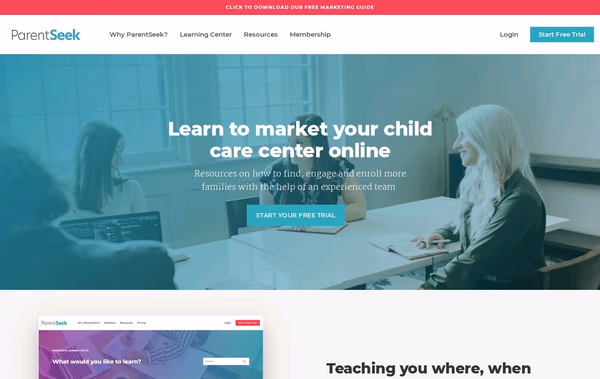 ParentSeek Childcare Marketing Web Design