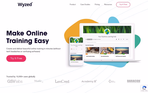 Wyzed Online Training Platform Web Design