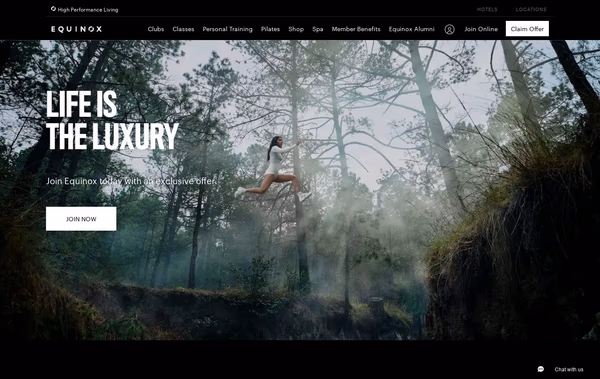 Equinox Luxury Fitness Club Web Design