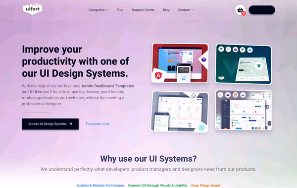 UiFort Premium UI Kits and Admin Dashboards Web Design