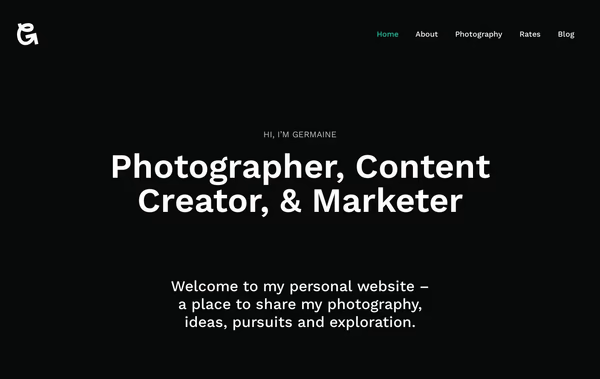 Germaine Photography Web Design