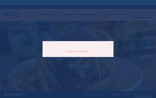 Milo All Day Cuisine Web Design