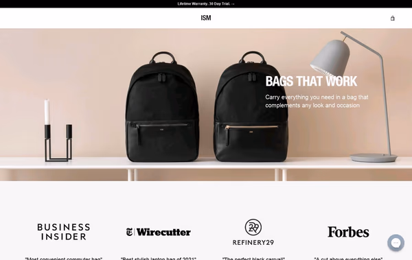 ISM Leather Laptop Bags Web Design
