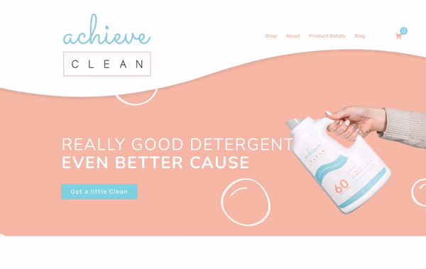 Achieve Clean Laundry Detergent Web Design