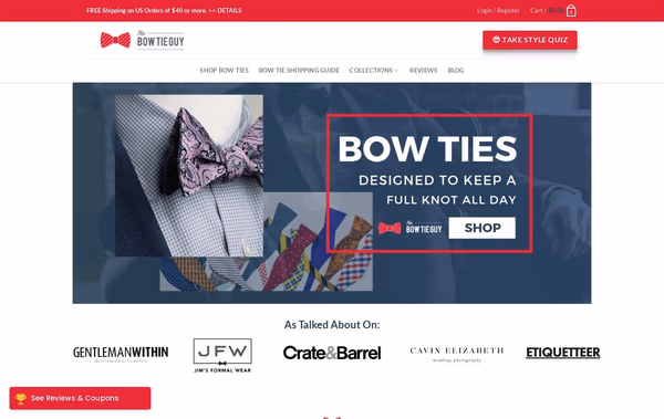 The Bow Tie Guy Web Design