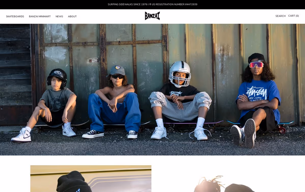 Banzai Skate Web Design